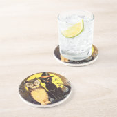 Kat en uil  Halloween Onderzetter (Zijkant)