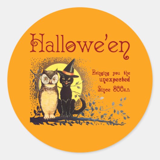 kat en uil Stickers (Voorkant)