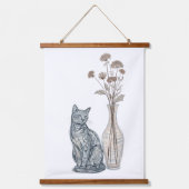 Kat en Vaas Hangend Wandkleed (Voorkant)