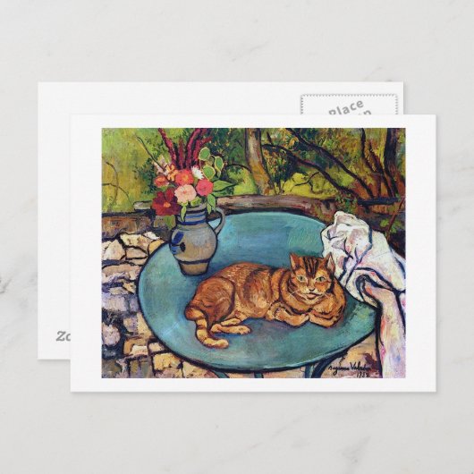 Kat en ventilator, Suzanne Valadon Briefkaart (Voorkant / Achterkant)