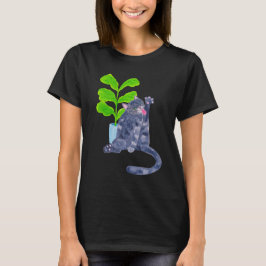 Kat en ventilator t-shirt