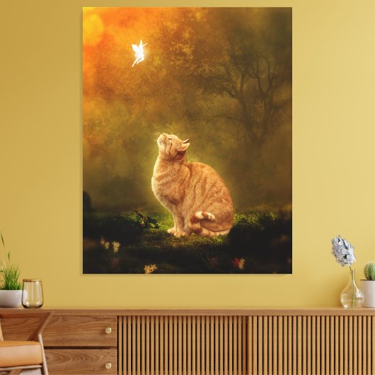 Kat en vet canvas afdruk (Insitu (Woonkamer))