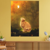 Kat en vet canvas afdruk (Insitu (Woonkamer))