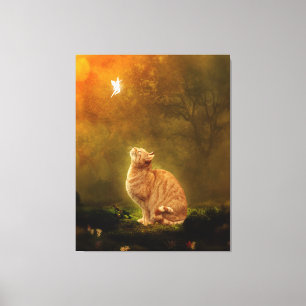 Kat en vet canvas afdruk