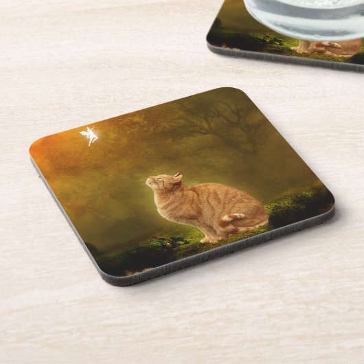 Kat en vet drankjes onderzetter (Linkerzijde)