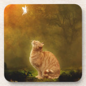 Kat en vet drankjes onderzetter (Voorkant)