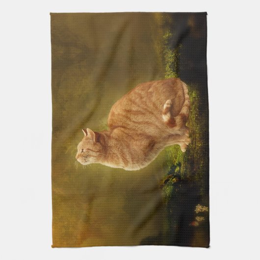 Kat en vet theedoek (Verticaal)