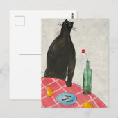 Kat en vis briefkaart (Voorkant / Achterkant)