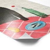 Kat en vis foto afdruk (Hoek)