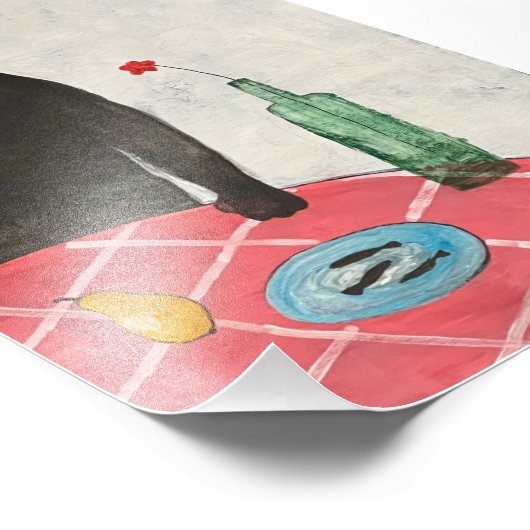 Kat en vis foto afdruk (Hoek)