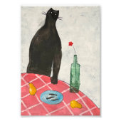 Kat en vis foto afdruk (Voorkant)