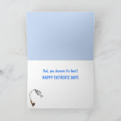 Kat en vis Funny Vaderdag Kaart (Binnen)