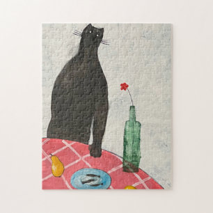 Kat en vis legpuzzel