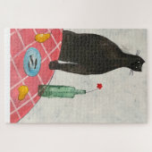 Kat en vis legpuzzel (Horizontaal)