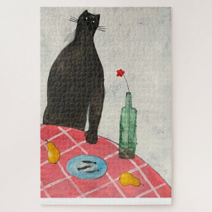 Kat en vis legpuzzel