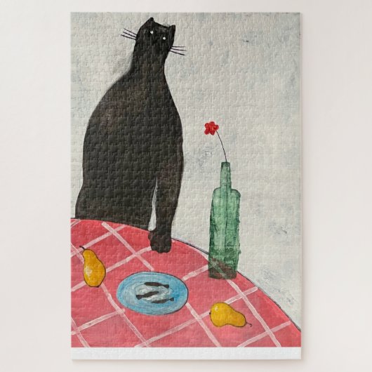 Kat en vis legpuzzel (Verticaal)