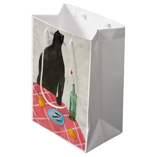 Kat en vis medium cadeauzakje (Voorkant Gekanteld)
