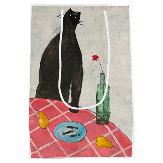 Kat en vis medium cadeauzakje (Achterkant)