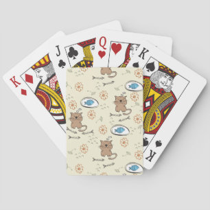 kat en vis patroon pokerkaarten