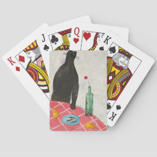 Kat en vis pokerkaarten