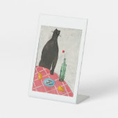 Kat en vis reclamebord met voetstuk (Voorkant)