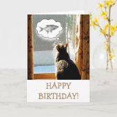 Kat en visdag kaart (Gele Bloem)