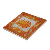 Kat en visgraten van marmelade tegeltje (Zijkant)