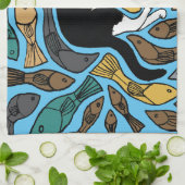 Kat- en viskeukentheek ongewoon theedoek (Gevouwen)