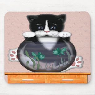 Kat en viskom Mousepad Muismat