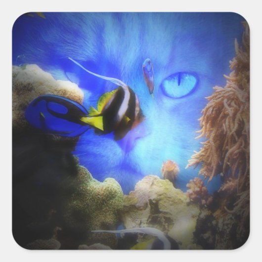 Kat en viskut en grappige Sticker (Voorkant)