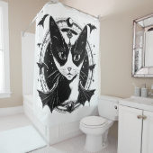 Kat en vleermuizen I Douchegordijn (In situ)