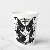 Kat en vleermuizen I Papieren Bekers (Achterkant)