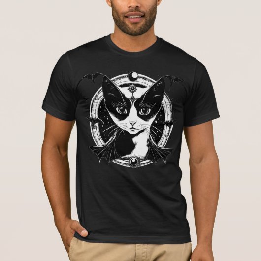 Kat en vleermuizen I T-shirt (Voorkant)