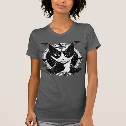 Kat en vleermuizen I T-shirt (Voorkant)