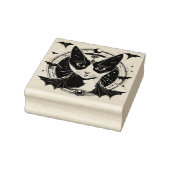 Kat en vleermuizen I Wood Art Stamp Rubberstempel (Stempel)