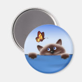 Kat en vlinder magneet (Voorkant / Achterkant)