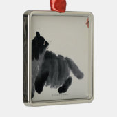 Kat en vlinder metalen ornament (Rechts)