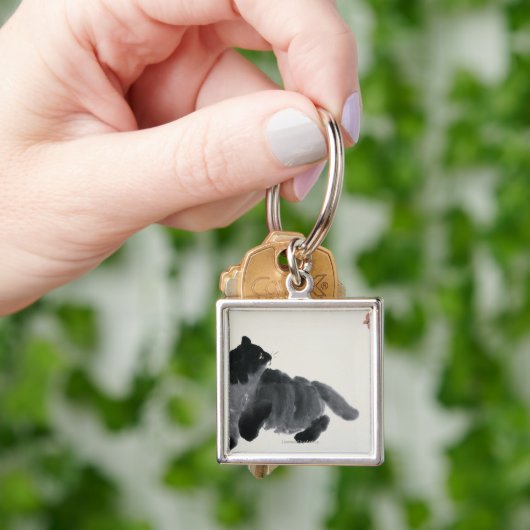 Kat en vlinder sleutelhanger (Hand)