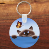 Kat en vlinder sleutelhanger (Voorkant)