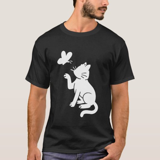 Kat en Vlinder T-shirt (Voorkant)