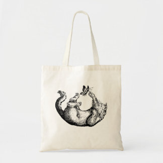 Kat en vlinder tote bag