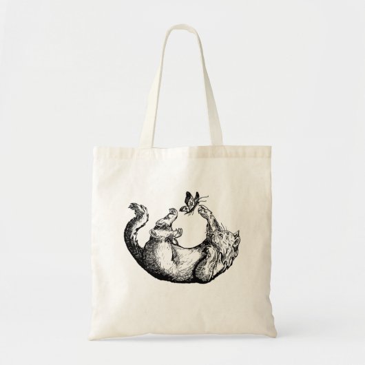 Kat en vlinder tote bag (Voorkant)