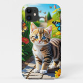 Kat en vlinders Case-Mate iPhone case (Achterkant)
