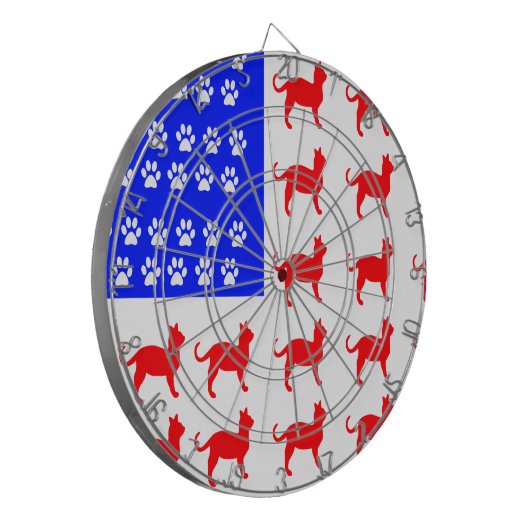 Kat- en voetmarkering dartbord (Voorkant Links)
