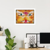 Kat en vogel - Abstract Poster afdrukken (Thuiskantoor)