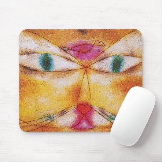 Kat en vogel - Abstracte kunst - Paul Klee Muismat (Met muis)