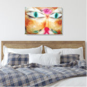 Kat en vogel, Paul Klee Canvas Afdruk (Insitu (Slaapkamer))