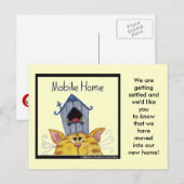 Kat en vogelhuis Mobiel huis Aankondigingskaart (Voorkant / Achterkant)