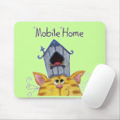 Kat en vogelhuis Mobiel huis Muismat (Met muis)