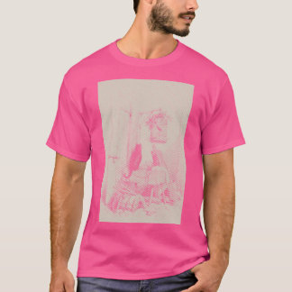 Kat en vogelkooi diagonale lijnen t-shirt